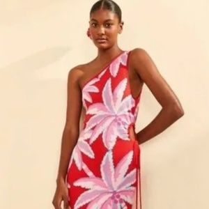 Farm Rio Coconut Tree Red Knit Dress - Size Small